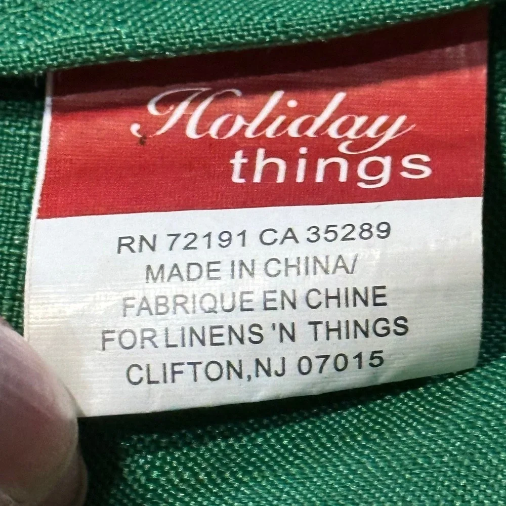 Holiday Things‎ Green Tablecloth 120x60 Rectangle Linen Look Linens N Things